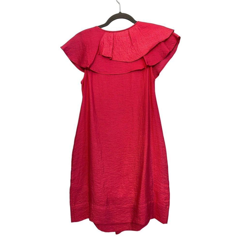 $194 BCBG Max Azria Mini Raspberry Ruffle Dress Pink Sleeveless Sz 2 - Picture 3 of 7